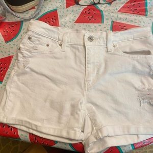 White Jean shorts